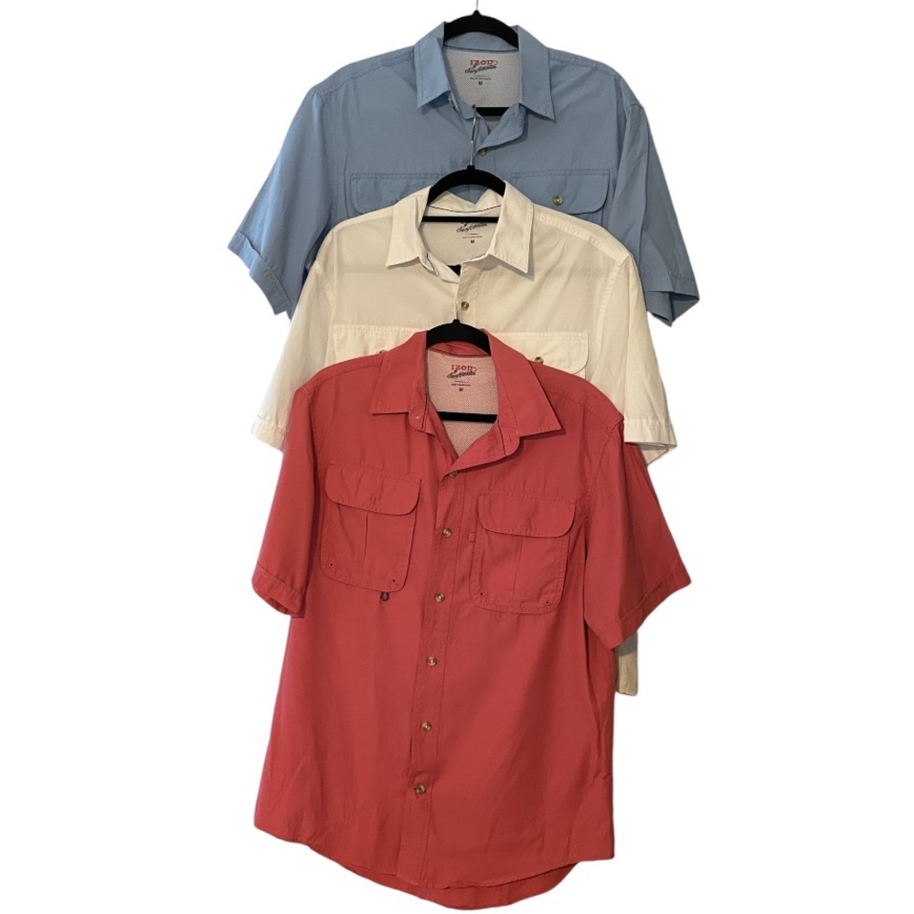 Men’s Izod Surfcaster Fishing Shirt Lot of 3 Size Med